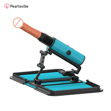 Load image into Gallery viewer, Leather Bag Female Sex Machine Masturbation Pumping Gun With Dildos