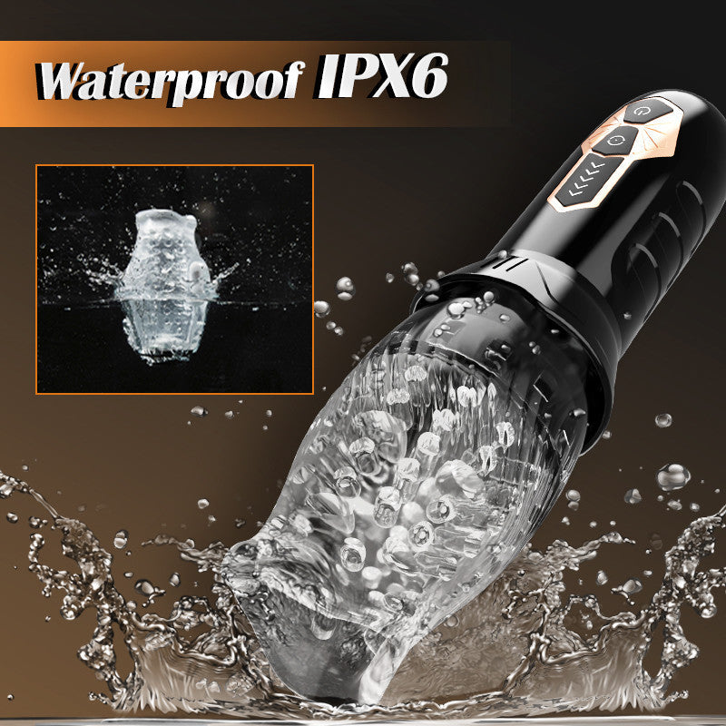 TORNADO-Gawk Gawk 5 Rotating ＆10 Vibrating Transparent Sleeve Oral Sex Cup Male Masturbators