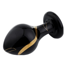 Load image into Gallery viewer, Cheryl Lace Pattern 5 Pcs Glass Wide Butt Plug Black Gold Anal Expander Training Sex Toy