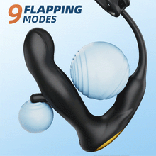 Load image into Gallery viewer, Hollow Flapping Vibrating Silicone Prostate Massager with Cock Ring
