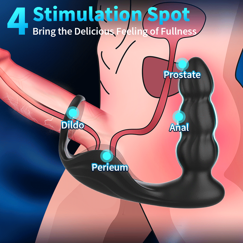 Penelope -3 Thrusting 10 Vibrating Cock Ring Prostate & Perineal Massager