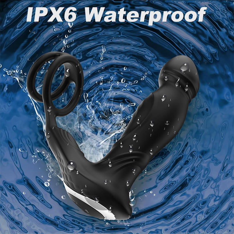 Asura App Control Wiggling & Tapping Prostate Massager with Dual Cock Rings