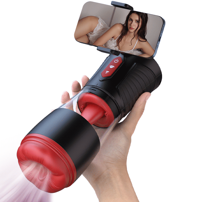 【Partner Play】LickMe Phone Holder 4 Suction 7 Tongue-Licking Voice Function Male Stroker Masturbator