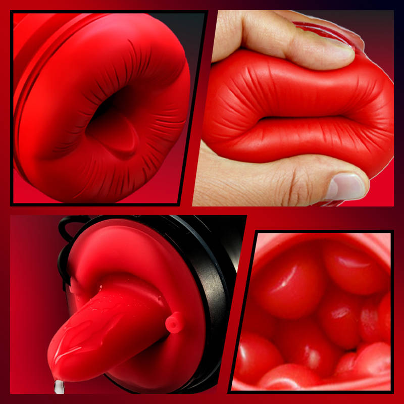 【Partner Play】LickMe Phone Holder 4 Suction 7 Tongue-Licking Voice Function Male Stroker Masturbator