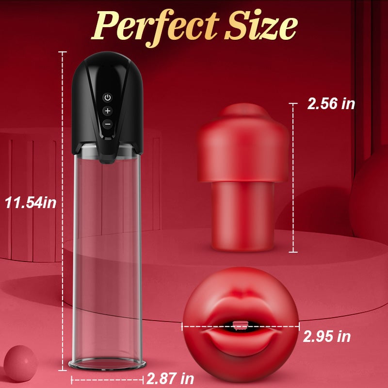 Red Fury Armour – 6 Suctions Penis Pump with Lifelike Mouth & Textured Tunnel