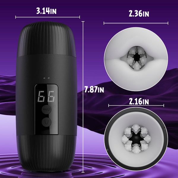 Selena - 8 Slap Tongue-Lick Male Masturbation with 2 Motors Vibration Massage Stroker