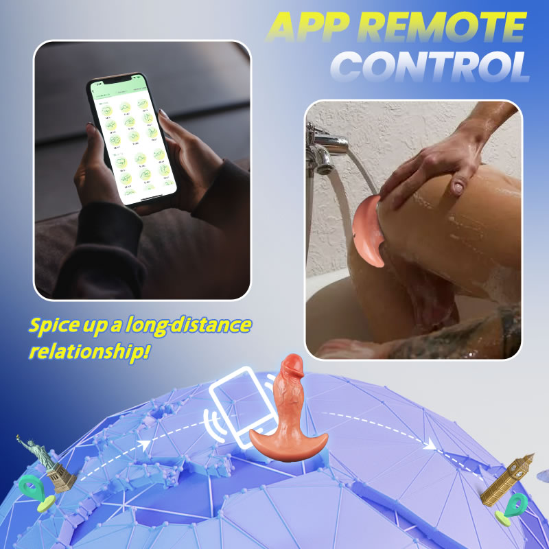 APP & Remote Control 360° Rotating Vibrating Butt Plug Anal Dildo