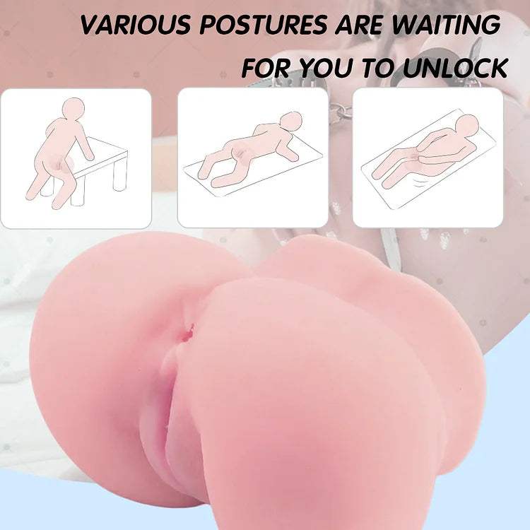 2.9lb Pussy Ass Male Masturbator With 2 Lifelike Channel Vagina Anal Men Sex Toys