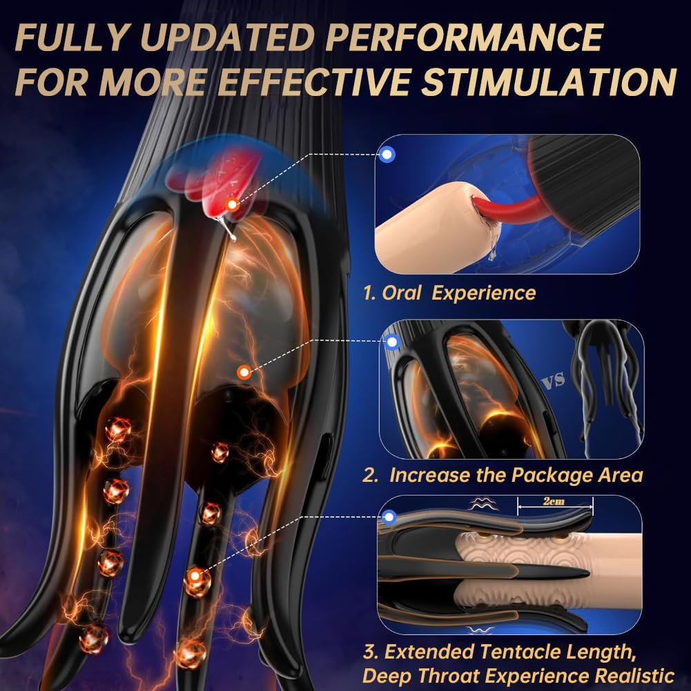 Male Sex Toys for Men - Masturbator Machine with 10 Modes Vibration & 10 Licking Tongue,Adult Sex Toys for Training & Prolong Endurance,Waterproof Male Stroker