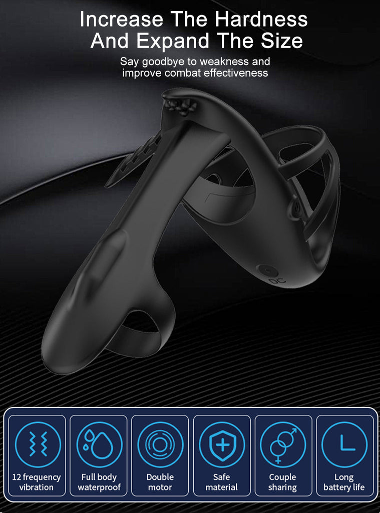 Cock Ring 12 Frequency Penis Vibration Clitoris G-spot Stimulation Couple Sex Toy