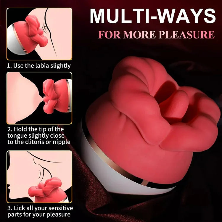 Big Mouth Tongue Licking Swinging Suction Vibration Oral Sex Toy