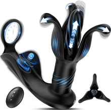 Load image into Gallery viewer, Prostate Massager Anal Toys, BEISAR Butt Plug Male Sex Toys for Men Sex Toy Anal Plug Adult Toys with 9 Tension Shock Flapping Thrusting Vibrating Cock Ring Anal Vibrator Dildo for Men S&amp;M Paddles