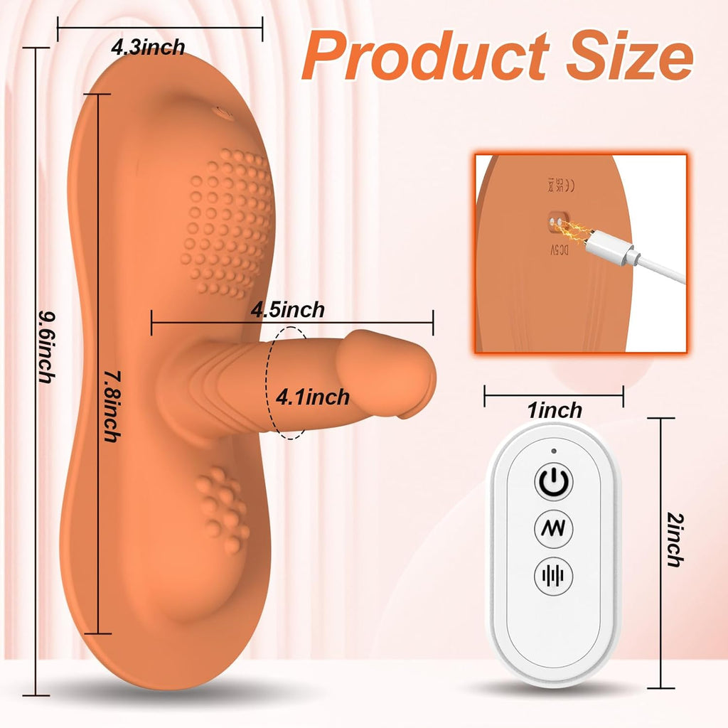 Sit and Ride Dildo Vibrators Sex Toys Machine for Women Men Couples, Himitsuna Remote Control Vibrator Clit Anal G Spot Double Stimulator with 10+10 Vibrating Modes, Monster Dildo Mount Adult Sex Toy