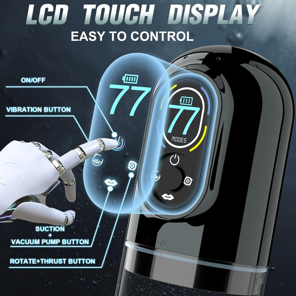 Automatic Male Masturbator Sex Toys for Men, Male Sex Toys Penis Pump with 7 Sucking & Vibrating & Thrusting & Rotating & Licking, Mens Sex Toy Adult Toys Blowjob Sex Machine Pocket Pussy Stroker