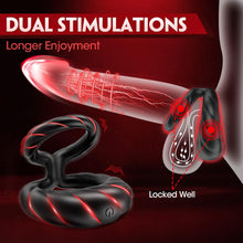 Load image into Gallery viewer, Vibrating Cock Ring Sex Toys for Men - Penis Ring Vibrator with 10 Vibrations, Adult Male Sex Toy for Longer Harder Stronger, Double Penis Vibrators, Couples Mens Male Adult Sex Toys &amp; Games