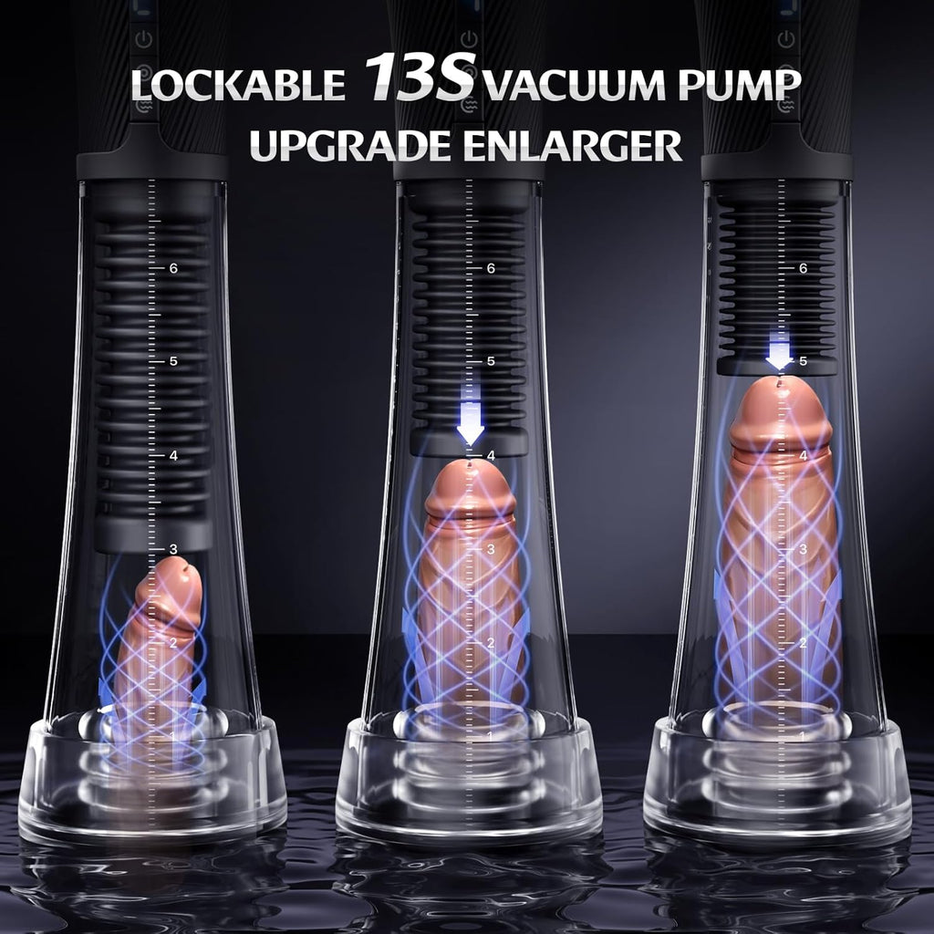 Male Masturbator Penis Pump Sex Toys for Men, 9 Vibrating Spring & 5 Vacuum Suction Adult Mens Sex Toy with 2 Switchable Sleeves for Masturbation or Training, Govosaa Fleshliglt for Men Masterubaters
