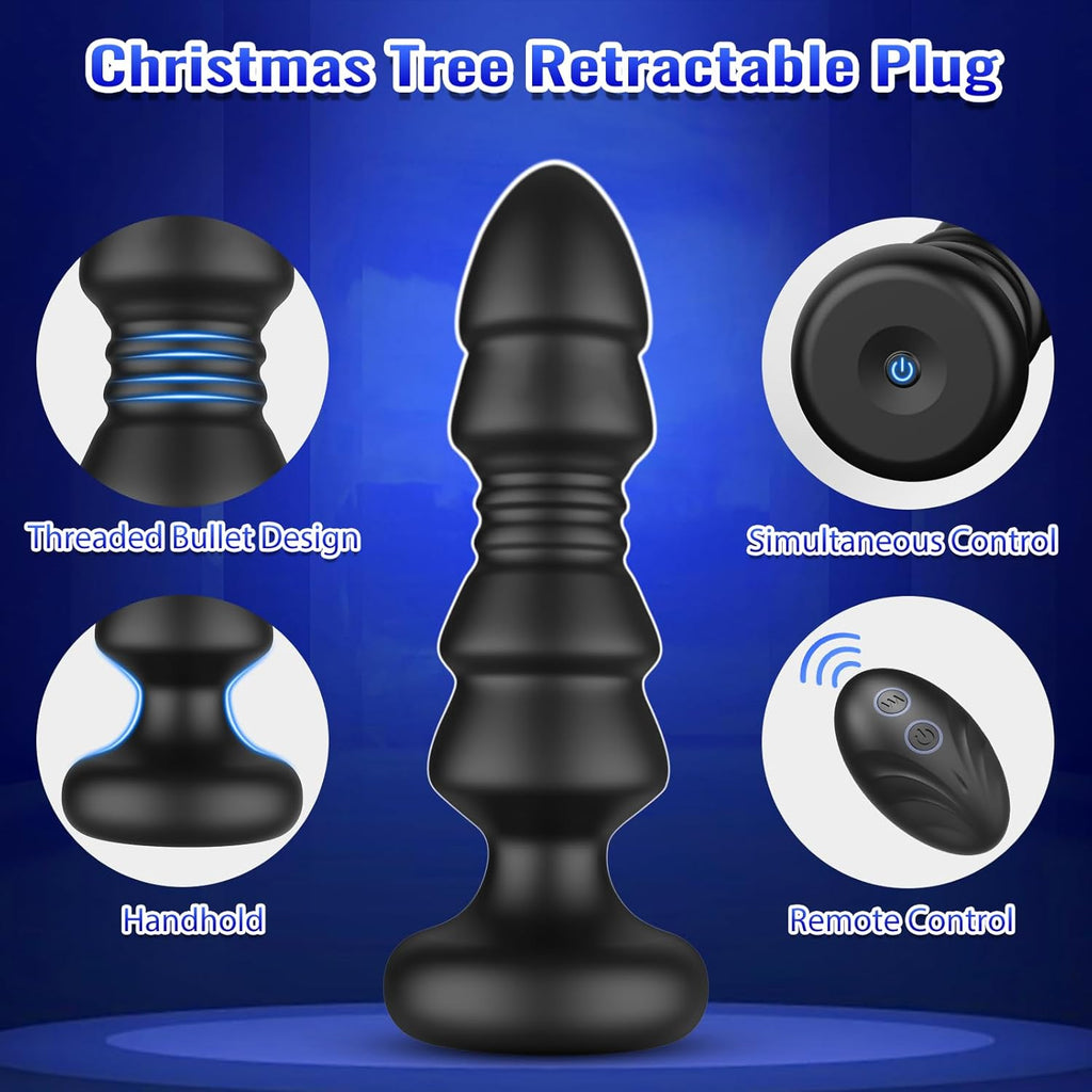 Thrusting Sex Toys Anal Plugs - APP Remote Control Vibrating Butt Plug with 12 Vibrating & Thrusting Modes Prostate Massager Anal Toys, G Spot Vibrator Anal Sex Toys for Male and Female