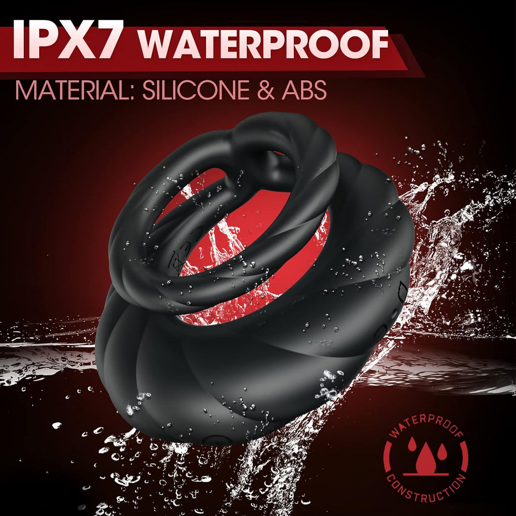 Vibrating Cock Ring Sex Toys for Men - Penis Ring Vibrator with 10 Vibrations, Adult Male Sex Toy for Longer Harder Stronger, Double Penis Vibrators, Couples Mens Male Adult Sex Toys & Games