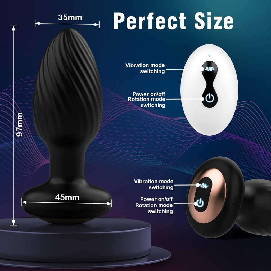 Anal Vibrators Sex Toys, Anal Toys Anal Plug with 7 Rotation & 7 Vibration, Adult Toys Remote Control Vibrator Sex Toys4couples Men & Women Thrusting