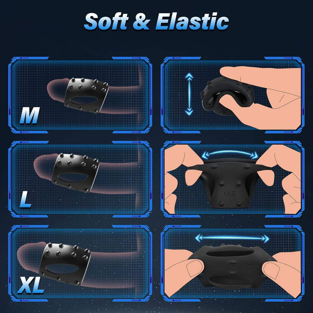 Vibrating Cock Ring Penis Sex Toy - Penis Enlarger Ring for Couple Anal Vaginal Extra Stimulation, Vibrating Penis Sleeve with 10 Vibration Modes, Sex Toys for Couple & Man Sex Toy