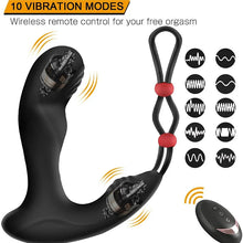 Load image into Gallery viewer, Men's wireless remote control backyard bead pulling 9-frequency vibrating anal plug prostate toy