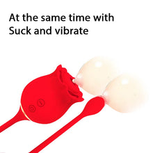 Load image into Gallery viewer, 2in1 Long Rose Vibrator Red