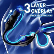 Load image into Gallery viewer, Thrusting Anal Vibrator Prostate Massager, Vibrating Cock Ring, Remote Control Anal Butt Plug, 9 Vibration Modes, Anal Bead，Male Vibrators for Men Adult Toys, Sex Toys for Men and Couple Pleasure