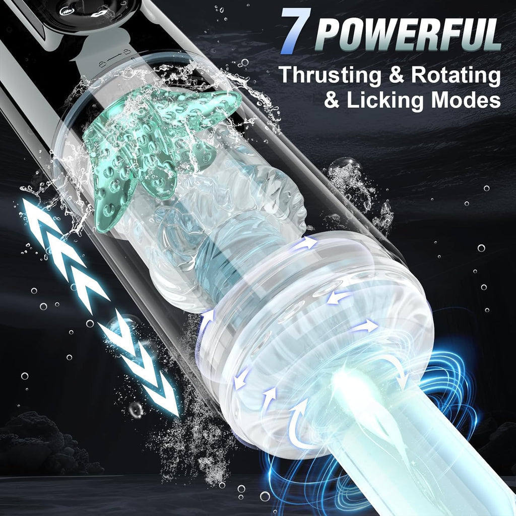 Automatic Male Masturbator Sex Toys for Men, Male Sex Toys Penis Pump with 7 Sucking & Vibrating & Thrusting & Rotating & Licking, Mens Sex Toy Adult Toys Blowjob Sex Machine Pocket Pussy Stroker