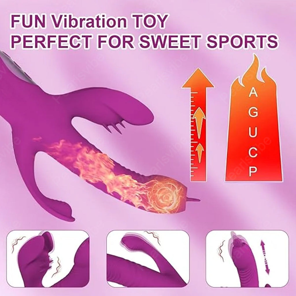 Trident 4-in-1 Heating Telescopic Swinging Tongue-licking Vibrator