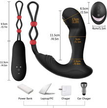 Load image into Gallery viewer, Men's wireless remote control backyard bead pulling 9-frequency vibrating anal plug prostate toy